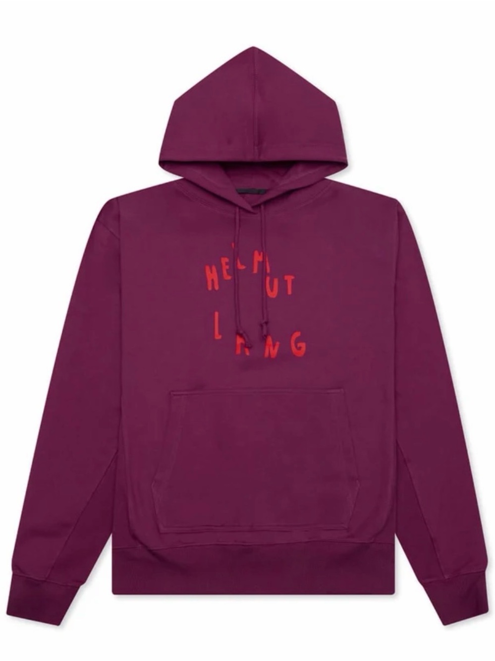 Helmut Lang Men's Burgundy Logo Hoodie